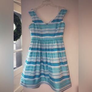 Lilly Pulitzer KEIRA Blue and White Sleeveless Midi Sundress size 14